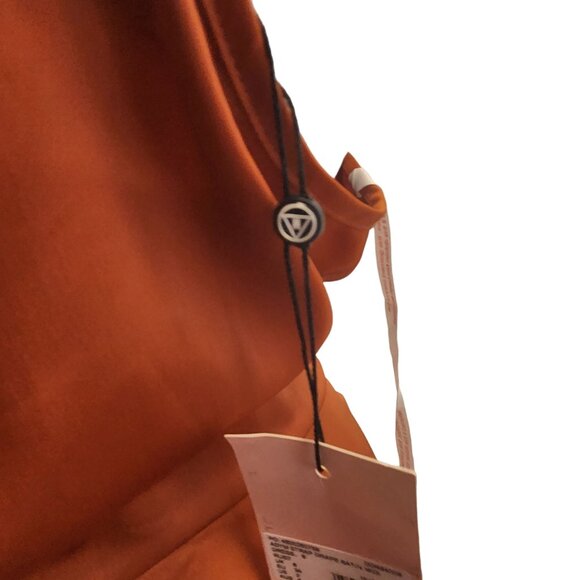 Missguided Rust Asymmetrical Strap Drape Satin Midi Dress Size 2 NWT - Picture 13 of 16